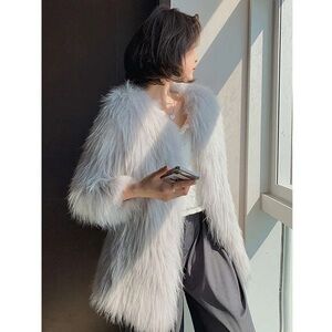 Chicwish White Faux Fur Coat